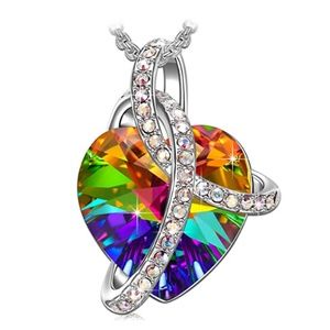 'Love Heart' Women Jewelry Necklace W/ Swarovski